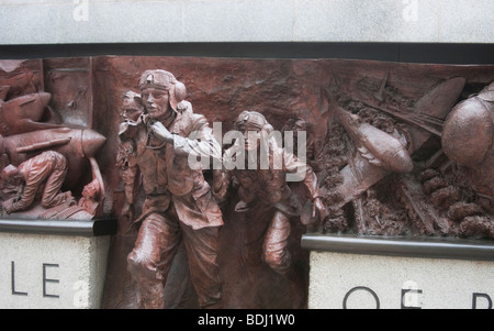 Part of the Battle of Britain Memorial sculpture by Paul Day on Victoria Embankment in London, UK Stock Photo