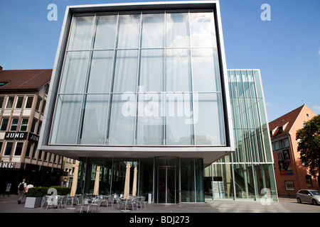 ART GALLERY - KUNSTHALLE WEISHAUPT WITH BAR IN THE FRONT, ULM, BADEN-WUERTTEMBERG, GERMANY Stock Photo