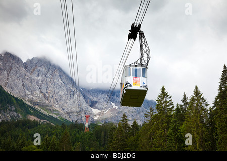 Cable car to Zugspitze the highest mountain in Germany Europe Stock Photo