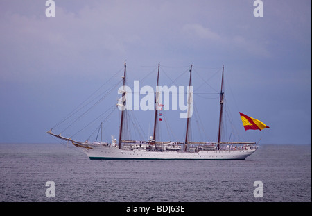 Tall ship scooner Juan Sebastian de Elcano in Pensacola bay Stock Photo