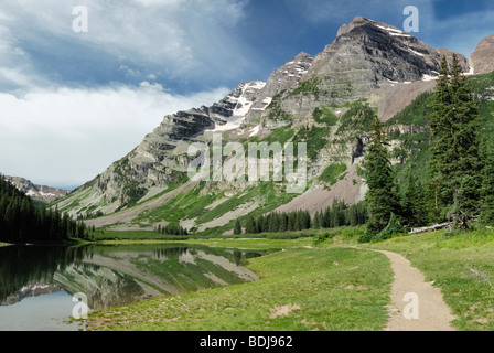 Hiking trail in Maroon Bells Wilderness, central Colorado Stock Photo