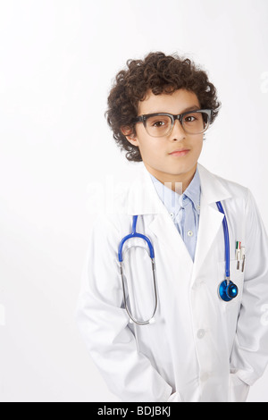 Boy Dressed as Doctor Stock Photo
