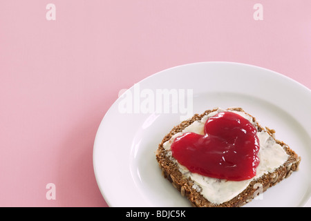 Still Life of Bread with Jam Stock Photo