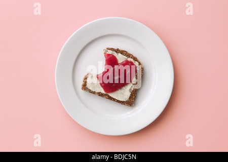 Still Life of Bread with Jam Stock Photo