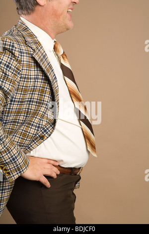 Businessman Wearing Retro Suit Stock Photo