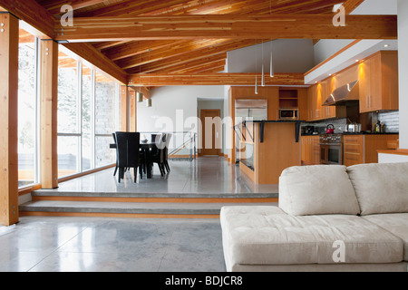 Interior of Large Alpine Home Stock Photo
