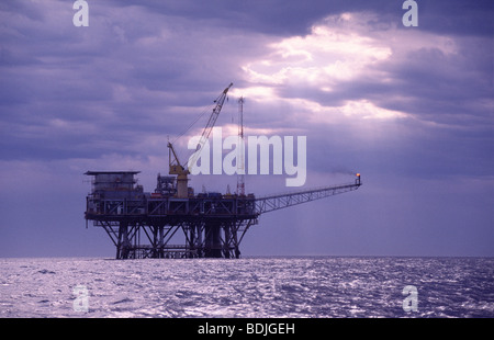 Oil & Gas Off-Shore Oil Platform Stock Photo