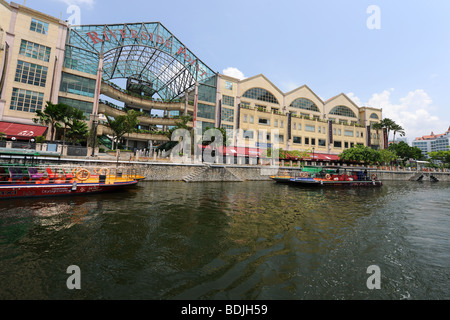 Riverside Point, Clarke Quay, Singapore River, Singapore Stock Photo