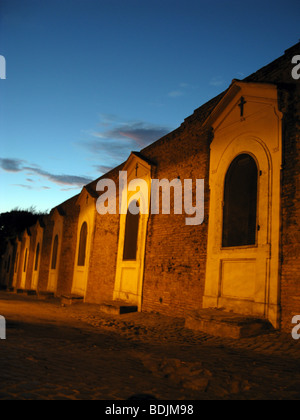 road side altars by san bonaventura church at night in rome italy Stock Photo