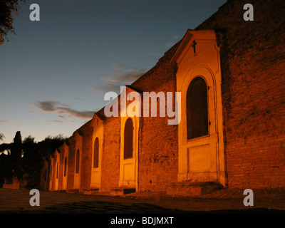 road side altars by san bonaventura church at night in rome italy Stock Photo