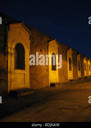 road side altars by san bonaventura church at night in rome italy Stock Photo