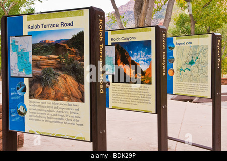 Interpretive displays at the Zion Visitor Center, Zion National Park, Utah Stock Photo