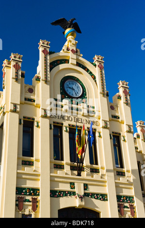 Spain , City of Valencia , Estacion del Norte or North Station built 1917 , design a tribute to local industry & culture detail Stock Photo