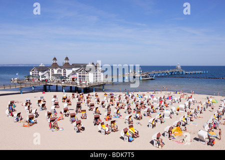 Sellin Pier, Ruegen Island, Baltic Sea Coast, Northern Germany Stock Photo