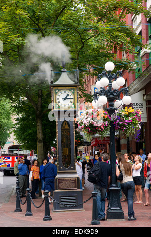 Historic steam clock in the Gastown District, downtown Vancouver, British Columbia, Canada. Stock Photo