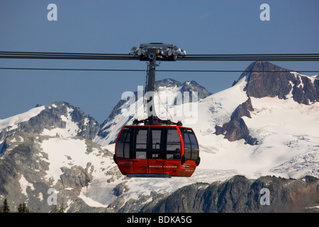 Peak 2 Peak Tram between Whistler Mountain and Blackcomb, Whistler, British Columbia, Canada. Stock Photo