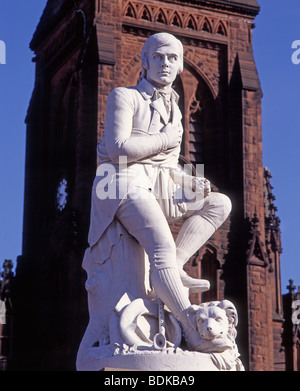 The Statue to Robert Burns famous Scottish Bard in Dumfries town centre  SCO 5425 Stock Photo