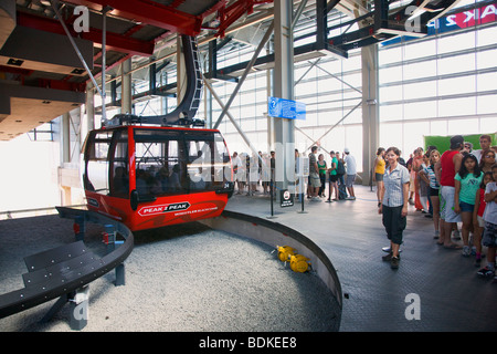 Peak 2 Peak Gondola between Whistler Mountain and Blackcomb, British Columbia, Canada. Stock Photo