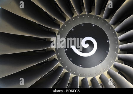 Jet engine detail of a commercial airliner Stock Photo