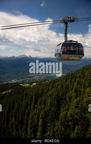 Peak 2 Peak Gondola between Whistler Mountain and Blackcomb, British Columbia, Canada. Stock Photo