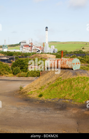 Spoil left by open cast coal mining at the abandoned Westfield mine in Perth and Kinross Scotland, UK. Stock Photo