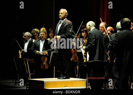 Zubin Mehta Conducting Israel Philharmonic Orchestra Stock Photo