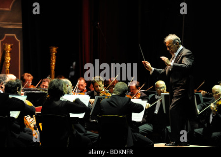 Zubin Mehta Conducting Israel Philharmonic Orchestra Stock Photo