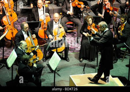 Zubin Mehta Conducting Israel Philharmonic Orchestra Stock Photo