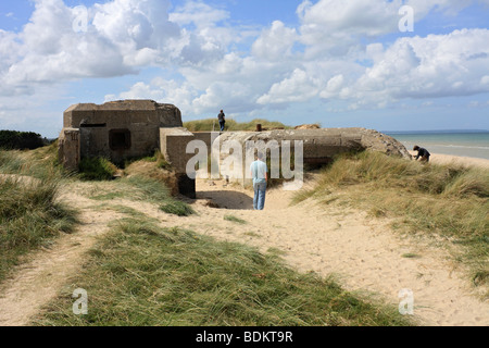 German gun emplacement on Utah Beach Normandy France Stock Photo
