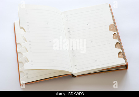 Address book isolated on white background Stock Photo