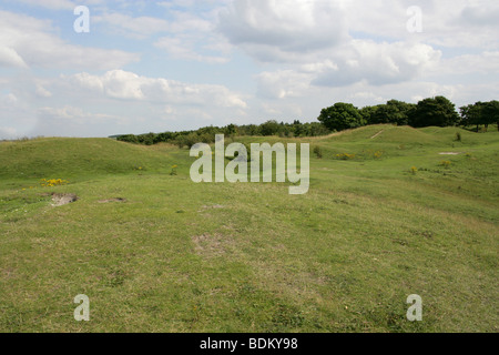 Five Knolls, Dunstable Downs, Bedfordshire. Neolithic or Early Bronze Age Round Barrows. Stock Photo