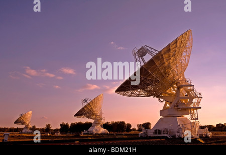 Australia Telescope Compact Array near Narrabri, NSW, Australia. photographed at sunset Stock Photo