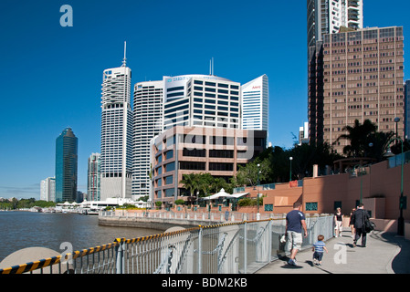 The boardwalk along the Brisbane River in Brisbane, Australia Stock Photo
