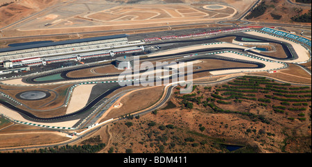 Aerial view of the race track of Portimao, Algarve, Portugal. Stock Photo