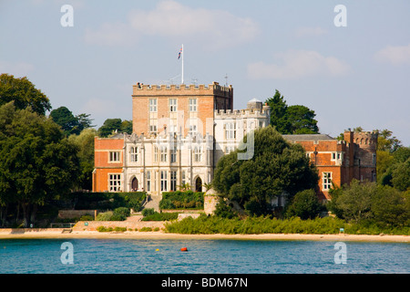 Brownsea Island Castle seen from the water, Poole Harbour, Dorset England UK Stock Photo