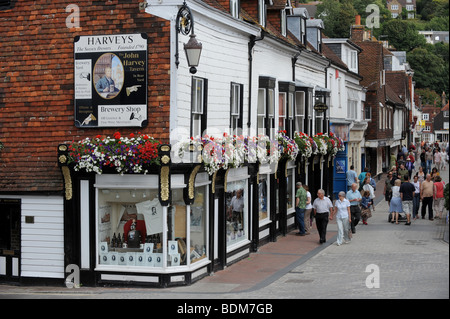 Harveys Brewery shop in Cliffe High Street Lewes East Sussex tourism Stock Photo