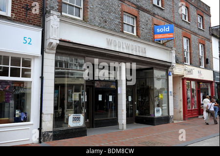 The old Woolworths store in Cliffe High Street Lewes which is now empty after the company closed in 2008 Stock Photo