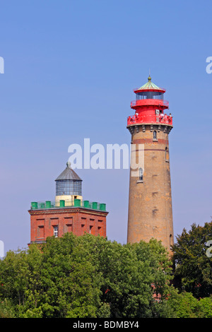 lighthouses at Cape Arkona, Ruegen Island, Baltic Sea Coast, Northern Germany Stock Photo