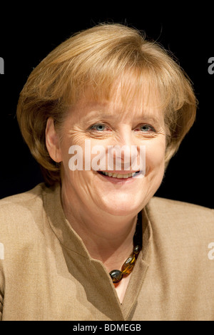 Angela Merkel, chairwoman of the Christian Democratic Party CDU leaves ...