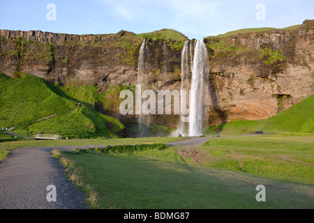 The waterfall, Seljalandsfoss, south coast of Iceland Stock Photo