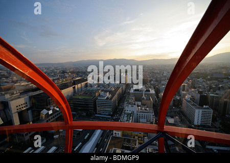 The Cube building (Kyoto Central Station complex) and west Kyoto as seen from Kyoto Tower. Kyoto. Kansai. Japan Stock Photo