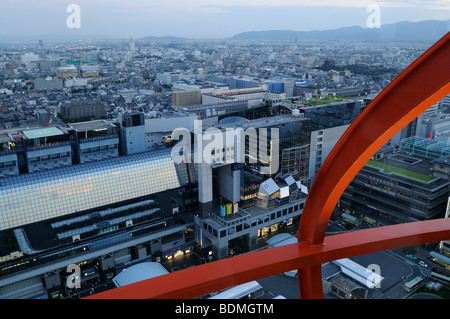 The Cube building (Kyoto Central Station complex) and south Kyoto as seen from Kyoto Tower. Kyoto. Kansai. Japan Stock Photo