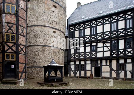 Falkenstein im Harz, Burg, Hof nach Osten Stock Photo