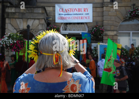 gathering at the Town Hall at 2009 Goddess Conference Glastonbury Somerset England Stock Photo