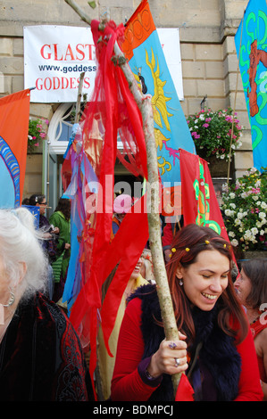 gathering at the Town Hall at 2009 Goddess Conference Glastonbury Somerset England Stock Photo