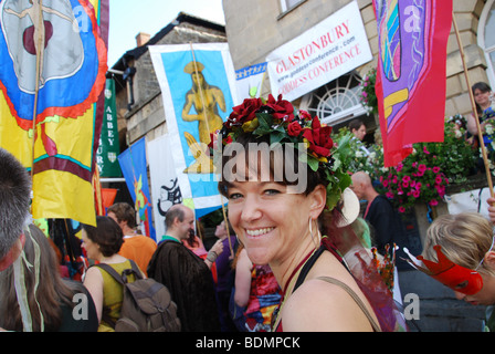 gathering at the Town Hall at 2009 Goddess Conference Glastonbury Somerset England Stock Photo