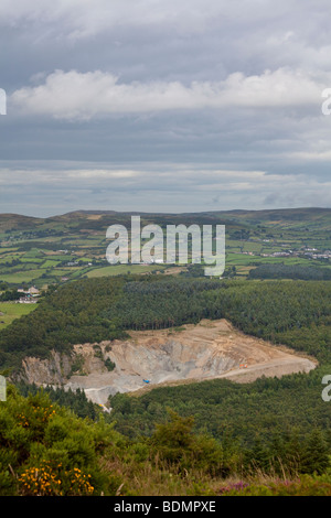 view of quarry from Flagstaff, Newry, Northern Ireland Stock Photo