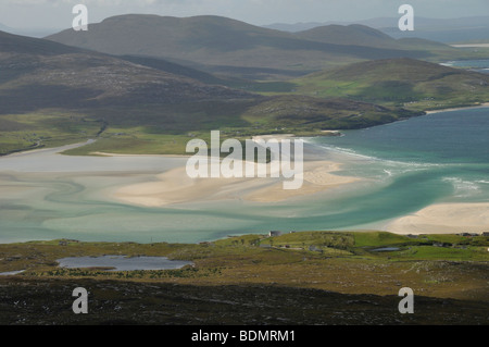 Traigh Losgaintir from Beinn Dhubh, Isle of Harris, Scotland Stock Photo