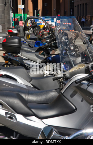 Motor cycle parking City of London England Stock Photo