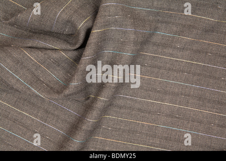 colorful stripes on grey fabric Stock Photo